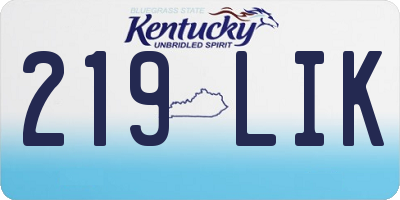 KY license plate 219LIK