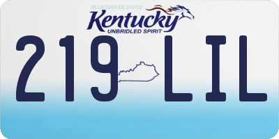 KY license plate 219LIL