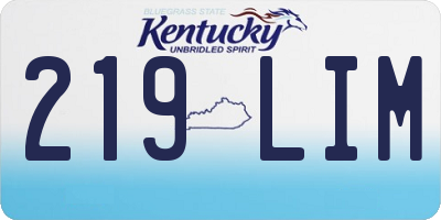 KY license plate 219LIM