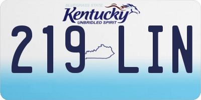 KY license plate 219LIN
