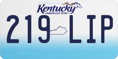 KY license plate 219LIP