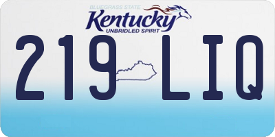 KY license plate 219LIQ