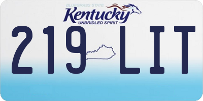 KY license plate 219LIT
