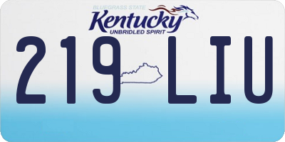 KY license plate 219LIU