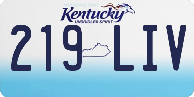 KY license plate 219LIV