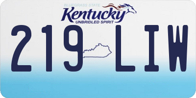 KY license plate 219LIW