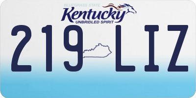 KY license plate 219LIZ