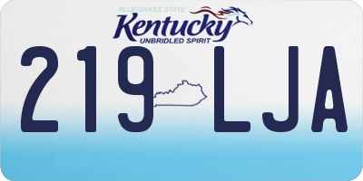 KY license plate 219LJA
