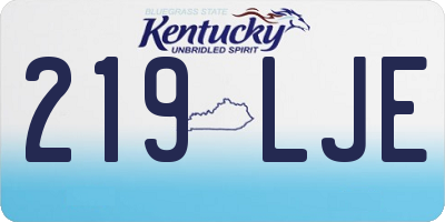 KY license plate 219LJE