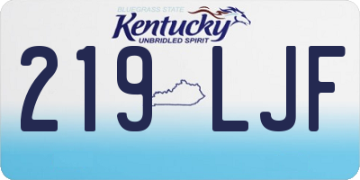 KY license plate 219LJF
