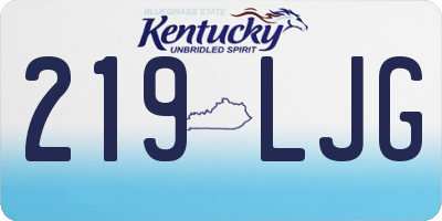 KY license plate 219LJG