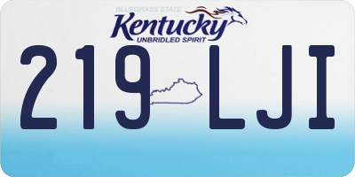 KY license plate 219LJI