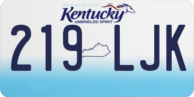 KY license plate 219LJK