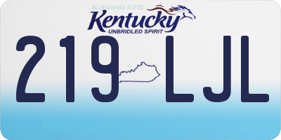 KY license plate 219LJL