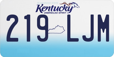 KY license plate 219LJM