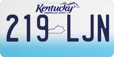 KY license plate 219LJN