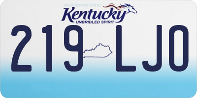 KY license plate 219LJO