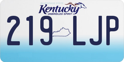 KY license plate 219LJP