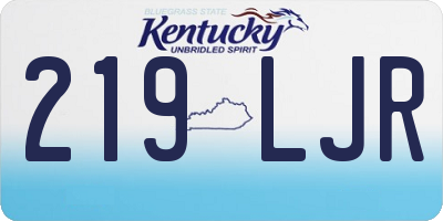 KY license plate 219LJR