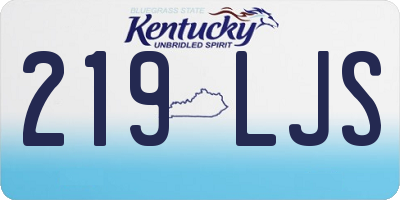 KY license plate 219LJS