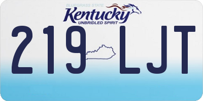 KY license plate 219LJT