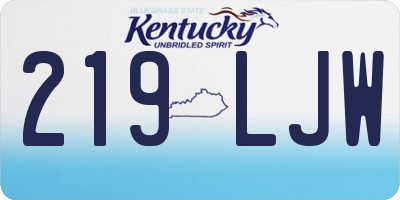 KY license plate 219LJW