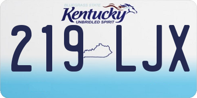 KY license plate 219LJX