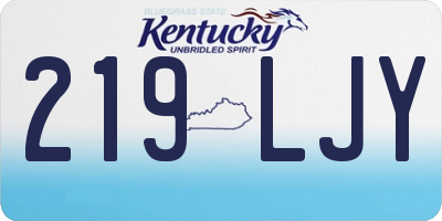 KY license plate 219LJY