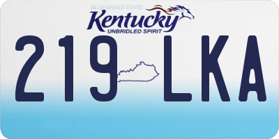 KY license plate 219LKA