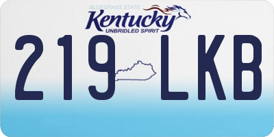 KY license plate 219LKB