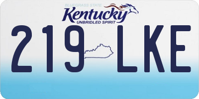 KY license plate 219LKE