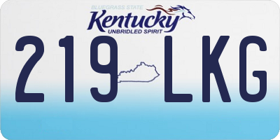 KY license plate 219LKG