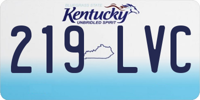 KY license plate 219LVC