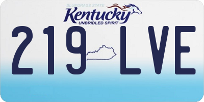 KY license plate 219LVE
