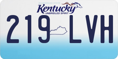 KY license plate 219LVH