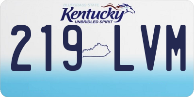KY license plate 219LVM