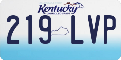 KY license plate 219LVP