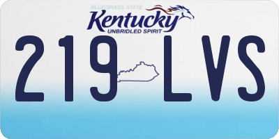 KY license plate 219LVS