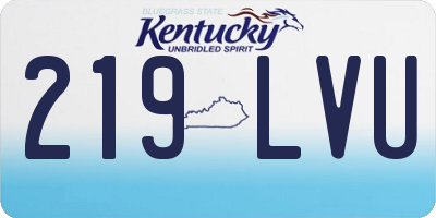 KY license plate 219LVU