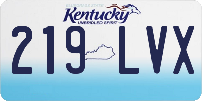 KY license plate 219LVX