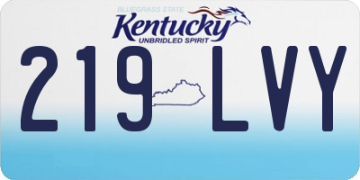 KY license plate 219LVY