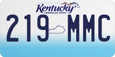 KY license plate 219MMC