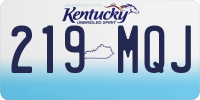 KY license plate 219MQJ