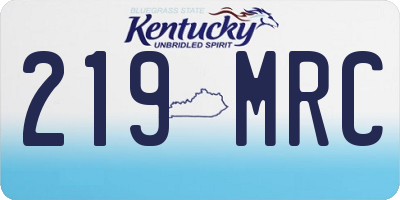 KY license plate 219MRC
