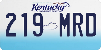KY license plate 219MRD