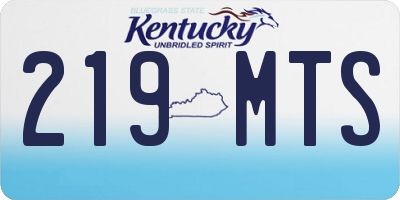 KY license plate 219MTS
