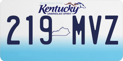 KY license plate 219MVZ