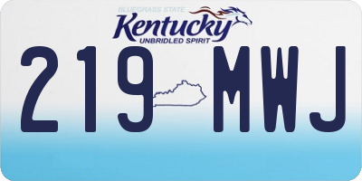 KY license plate 219MWJ