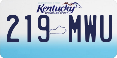 KY license plate 219MWU