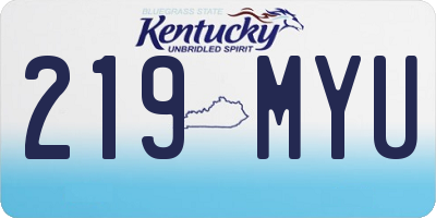 KY license plate 219MYU